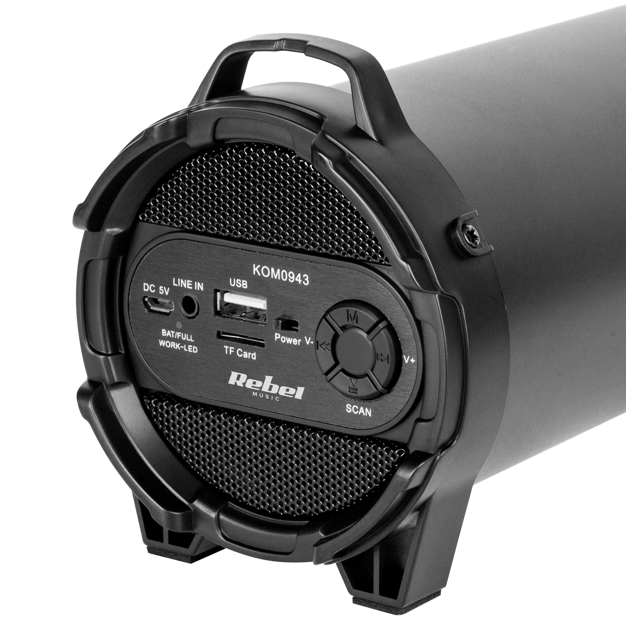 Rebel Bluetooth bezvadu skaļrunis ar Micro SD / Radio / USB / Melns pārnēsājamais skaļrunis