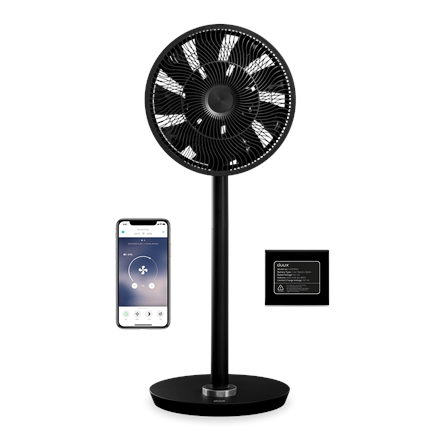 Duux Smart Fan Whisper Flex Smart Black with Battery Pack Stand Fan, Timer, Number of speeds 26, 2-22 W, Oscillation, Diameter 34 cm, Black Klimata iekārta