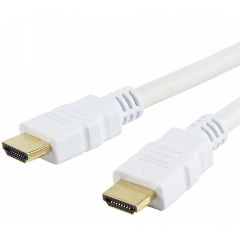 Techly Monitor cable HDMI-HDMI M/M Ethernet 3D 4K, 1m, white kabelis, vads