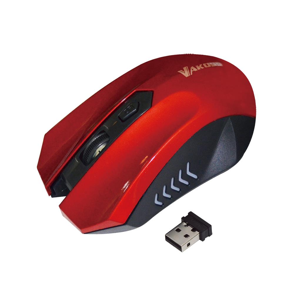 VAKOSS Wireless optical mouse TM-658UR 4D, 800/1200/1600DPI, 2.4GHz, red Datora pele