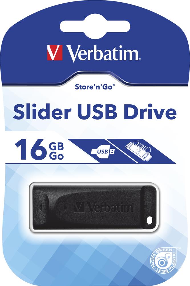 Pendrive Slider 16GB Black USB Flash atmiņa