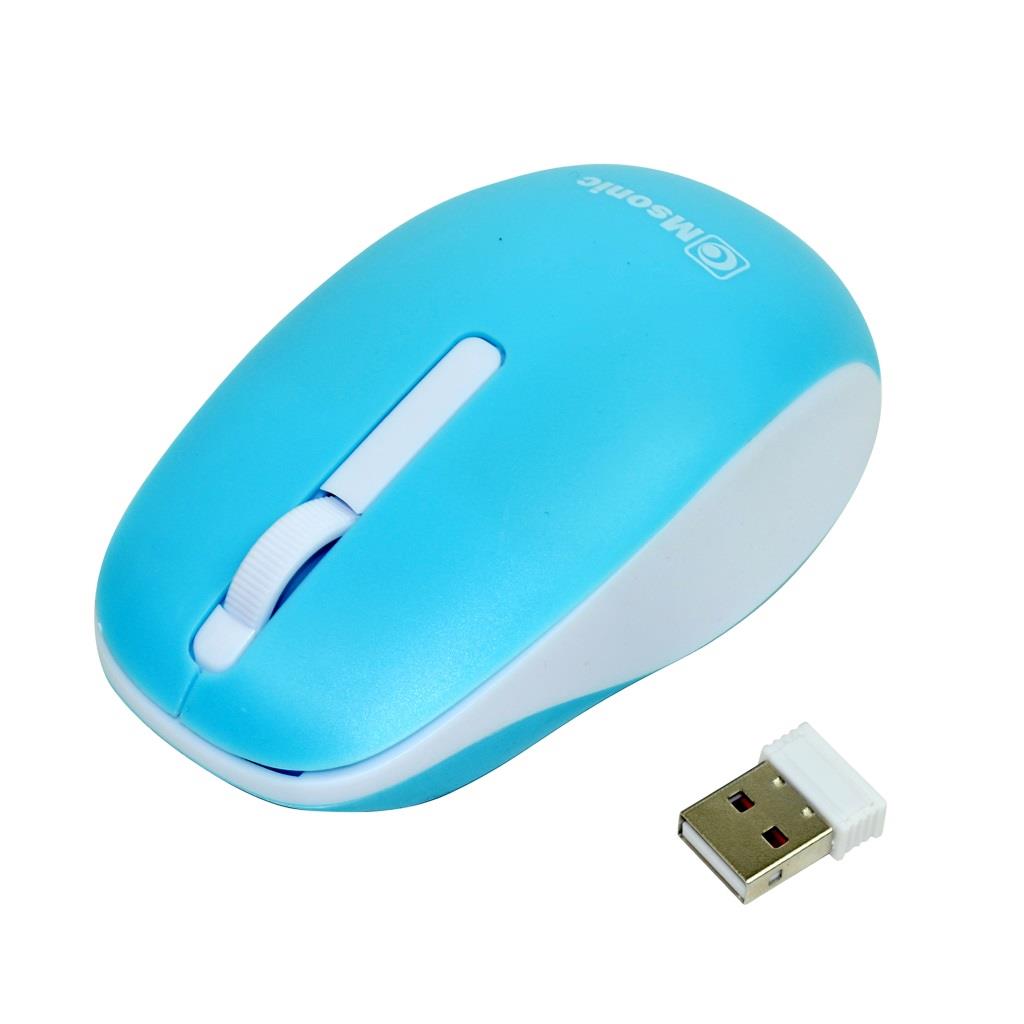 MSONIC Wireless optical mouse MX707B 3D, 1000DPI, 2.4GHz, blue-white Datora pele