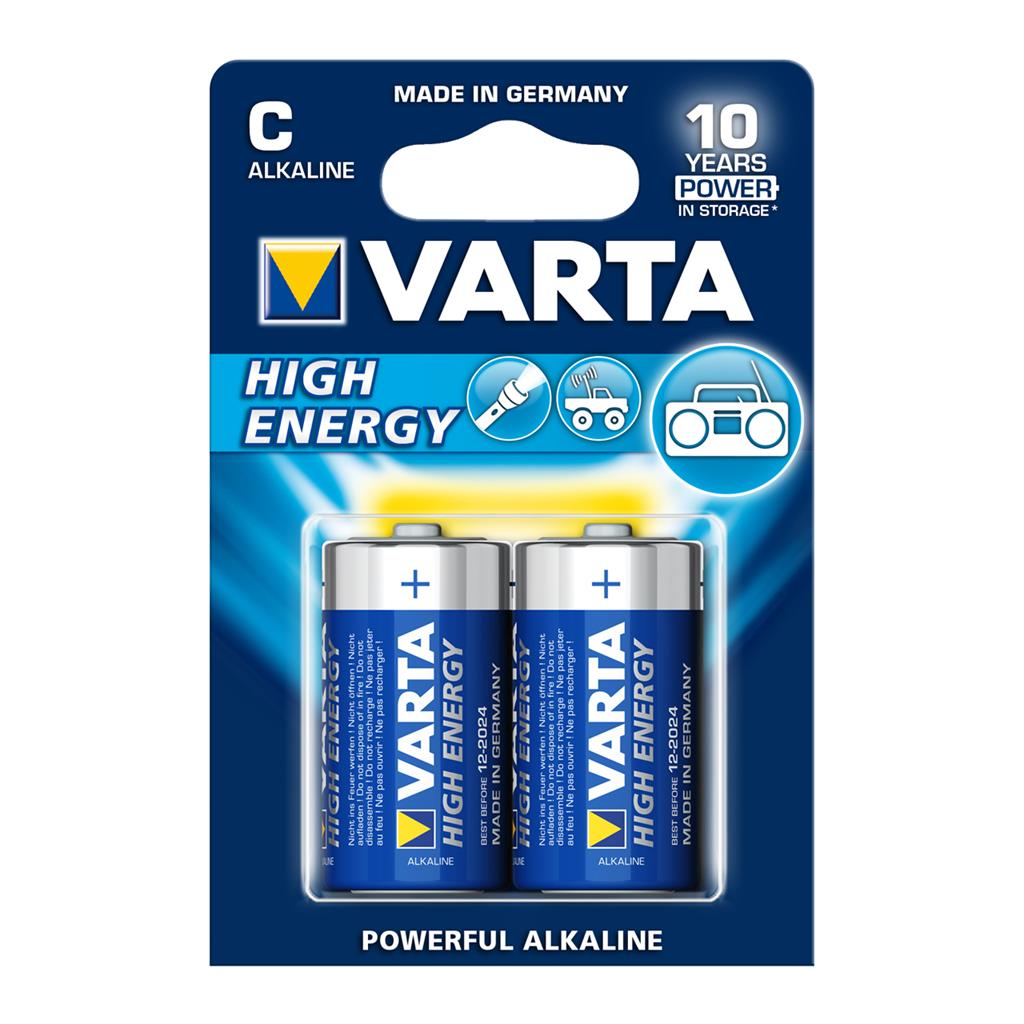 VARTA alkaline batteries R14 (typ C) 2pcs high energy Baterija