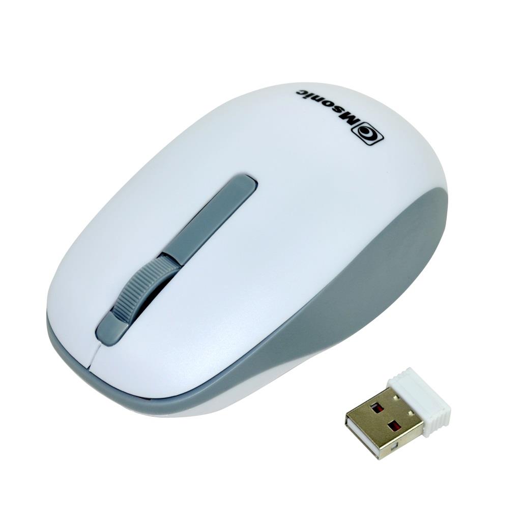 MSONIC Wireless optical mouse MX707W 3D, 1000DPI, 2.4GHz, white-grey Datora pele