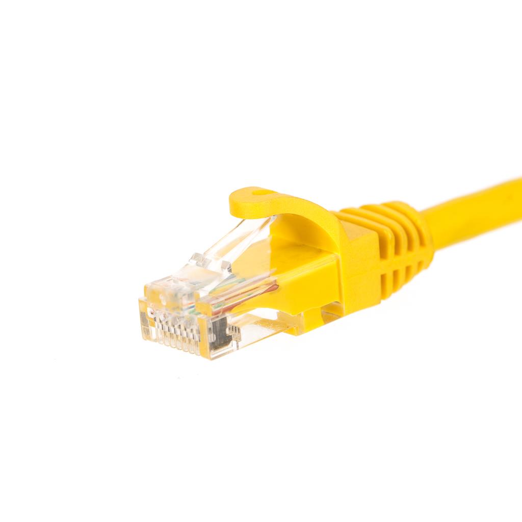 Netrack patch cable RJ45, snagless boot, Cat 5e UTP, 1m yellow kabelis, vads