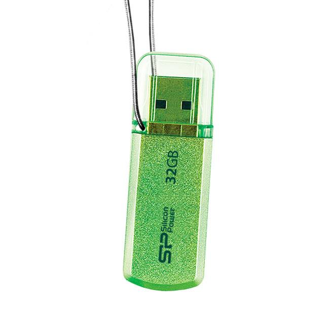 SILICON POWER 32GB, USB 2.0 FLASH DRIVE HELIOS 101, GREEN USB Flash atmiņa
