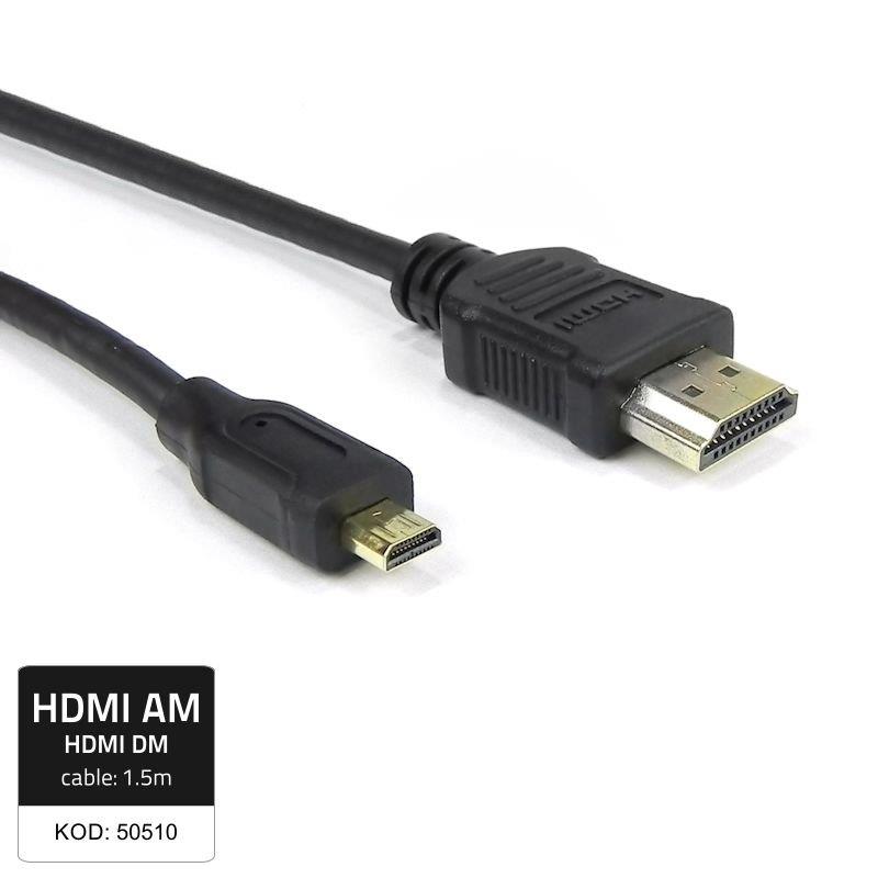 Qoltec Cabel HDMI Male/ Micro HDMI Male | 1.5m kabelis, vads