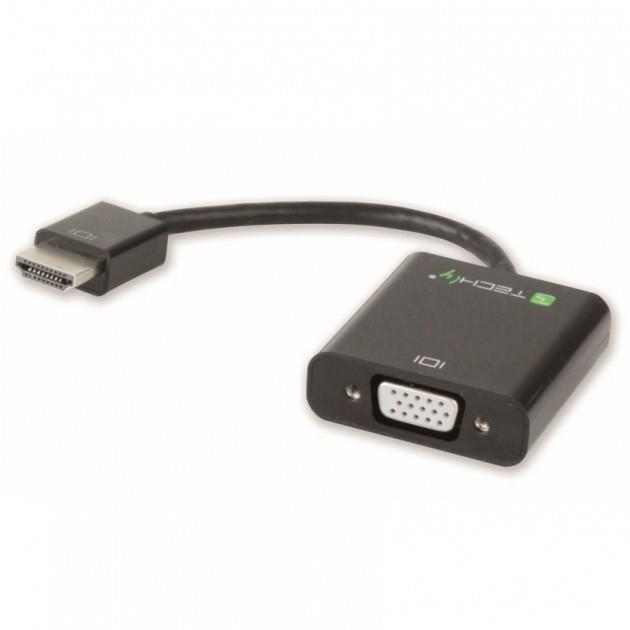 Techly HDMI male to VGA female converter with audio and micro-USB adapteris