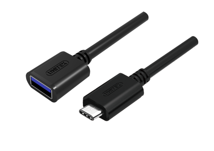 Unitek Cable USB type-C to USB AF, Y-C476BK kabelis, vads