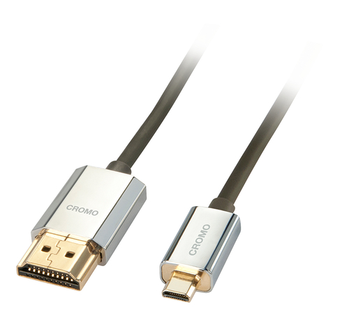 Lindy HDMI High Speed A/D Kabel Slim CROMO 4.5m Ethernet kabelis, vads