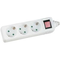 InLine - Socket strip - Schuko 3-way - 230V - 3500W - 1,5m - white - with switch (16431T) nepārtrauktas barošanas avots UPS