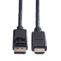 VALUE - Video- / Audio Cable - Display Port / HDMI - 32 AWG - Display Port (M) - HDMI, 19- pin (M) - 2 m - unshielded - black (11.99.5781) kabelis, vads