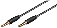 MicroConnect 3.5mm 4-pin 1,5m M-M Black  Audio Cable, stereo & Mic 5711783986645 kabelis, vads