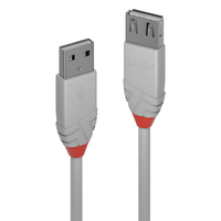 Lindy USB 2.0 Verlangerungskabel Typ A Anthra Line 0.2m kabelis, vads