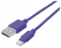 Manhattan iLynk Lightning -> USB A  St/St  1.0m  lila aksesuārs