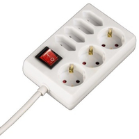 Hama 7-Way Power Strip with Switch - Socket Strip - 7 Output Plugs - White - 1.4 m (00108848) nepārtrauktas barošanas avots UPS