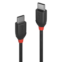 Lindy USB 3.1 Typ C Kabel 3A Black Line 1m kabelis, vads