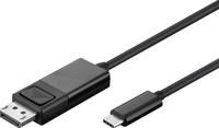 MicroConnect USB - C to DP V1.2, 2m Black  USB3.1 C to Displayport cable 5711783488682 kabelis, vads