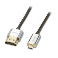 Lindy HDMI High Speed A/D Kabel Slim CROMO 2m Ethernet kabelis, vads