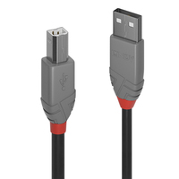 Lindy USB 2.0 Typ A an B Kabel Anthra Line 0.5m kabelis, vads