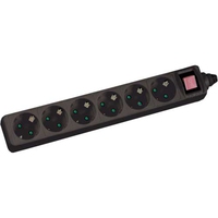 InLine - Socket strip - Schuko 6-way - 230V - 3500W - 1,5m - black - with switch (16461S) nepārtrauktas barošanas avots UPS