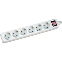 InLine - Socket strip - Schuko 6-way - 230V - 3500W - 5,0m white - with switch (16465S) nepārtrauktas barošanas avots UPS