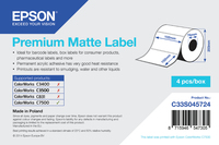 Premium Matte Label - Die-cut Roll: 102mm x 152mm, 800 labels (C33S045724) papīrs