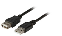 USB2.0 Verlangerungskabel A-A,St.-Bu.,3,0m,schwarz,Premium kabelis, vads