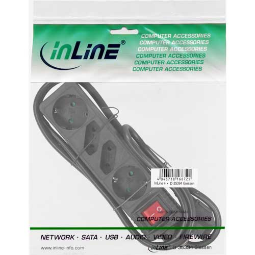 InLine - power strip - 4 output plug - 5 m (16445S) nepārtrauktas barošanas avots UPS