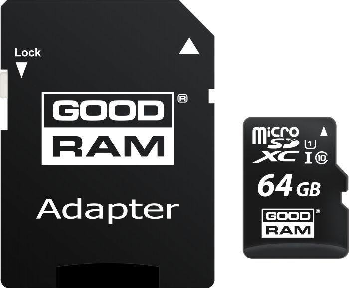 Goodram 64GB Micro SDHC U1-I Class 10 Atmiņas Karte ar Adapteri atmiņas karte