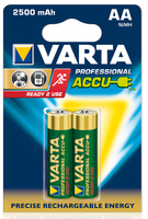 Varta  1x2 Pro. NiMH 2500 mAh AA akumulators, baterija portatīvajiem datoriem