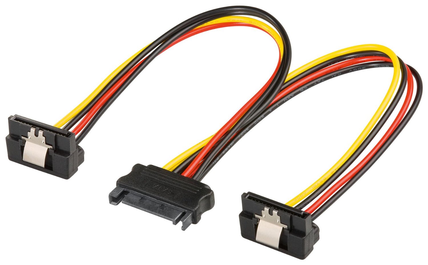 goobay Stromadapter SATA - 2x SATA 90 degrees -> 2xPlug 90 degrees kabelis datoram