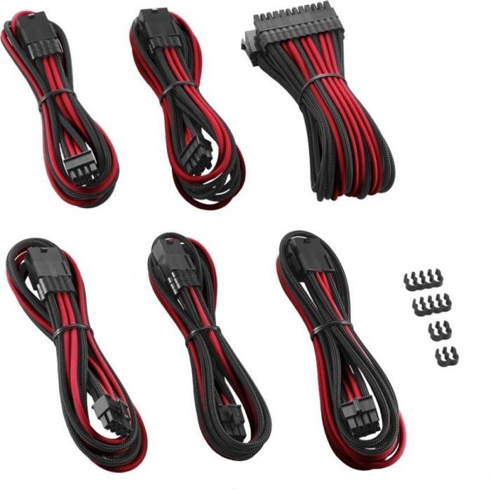 CableMod Zestaw kabli, Czarno-czerwony (CM-PCAB-BKIT-NKKR-3P) CM-PCAB-BKIT-NKKR-3P (0716894288232) kabelis datoram