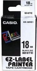 Casio Tasma XR-18WE1, czarny druk/bialy podklad, nielaminowany, 8m, 18mm XR-18WE1 (4971850117506)