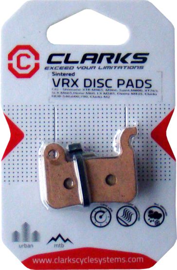 Clarks Okladziny hamulcowe SHIMANO (XTR M965, M966, Saint M800, XT 765, SLX M665, Hone M60, LX M585, Deore M535) metaliczne spiekane CLA-VRX