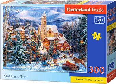 Castorland Puzzle Sledding to Town 300 elementow (215821) 215821 (5904438030194) puzle, puzzle