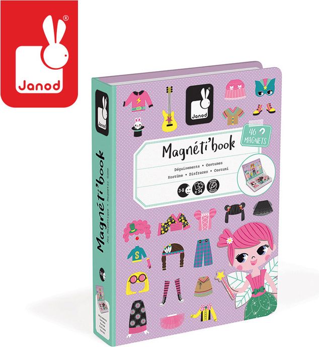 Janod Magnetic jigsaw puzzle Costumes Girl Magnetibook collection 2018, Janod (poļu valodā) puzle, puzzle