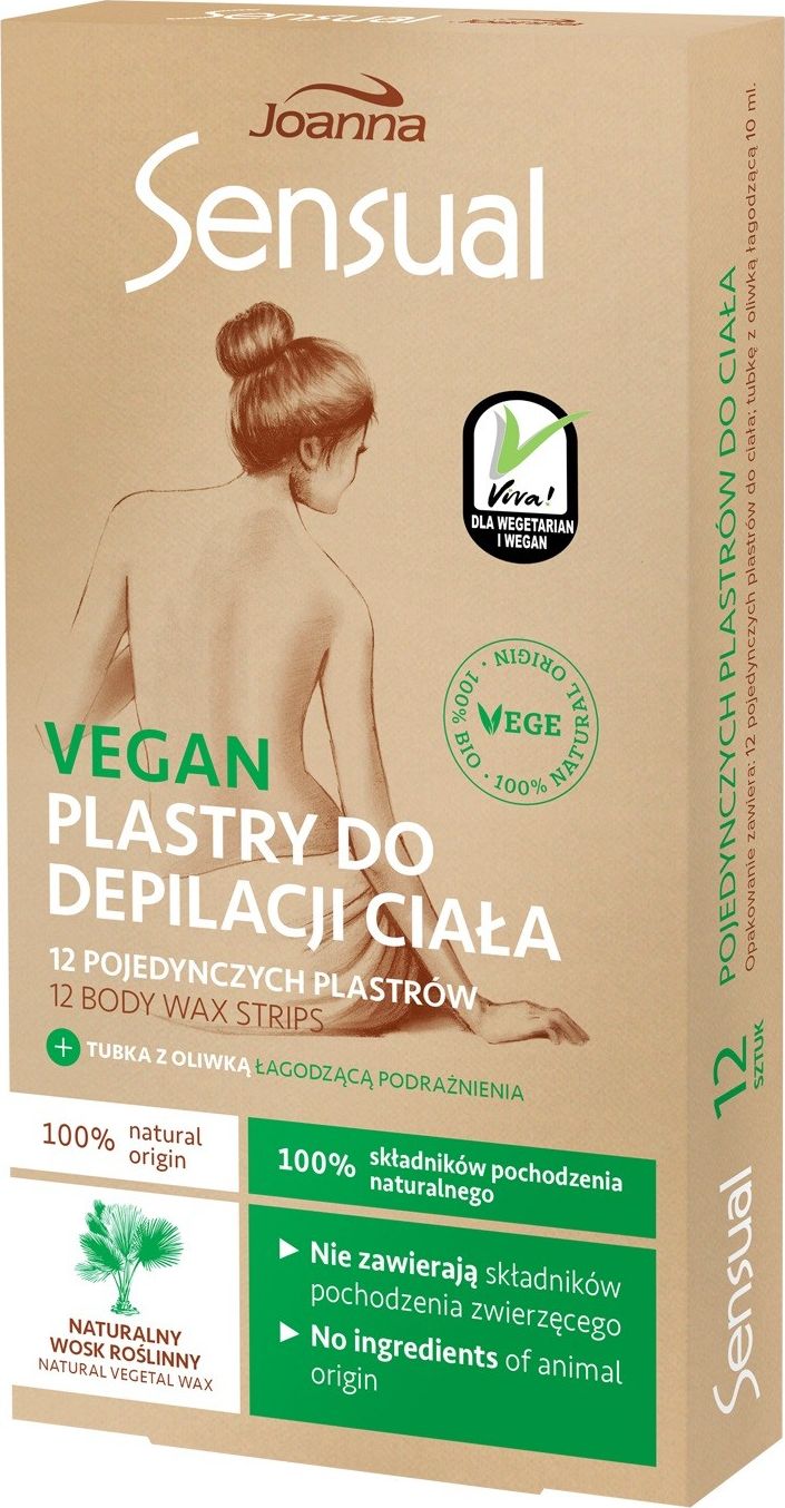 Joanna Sensual plastry do depilacji ciala vegan naturalny wosk roslinny 12szt 528101 (5901018019167) kosmētika ķermenim