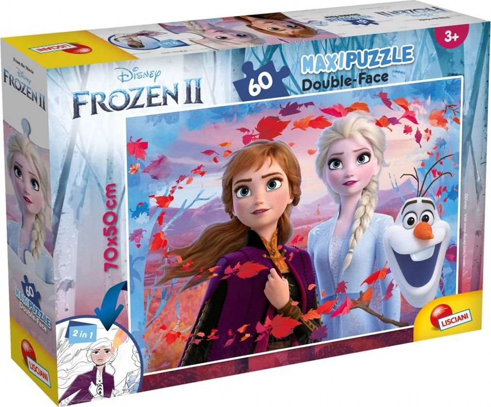 Lisciani Puzzle Supermaxi 60 dwustronne Frozen 2 367494 (8008324072286) puzle, puzzle