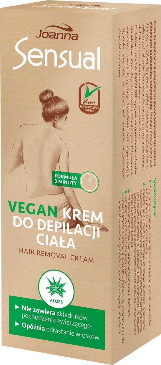 Joanna Sensual krem do depilacji ciala vegan aloes 100g 528111 (5901018019181) kosmētika ķermenim