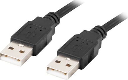 Lanberg CA-USBA-20CU-0010-BK USB cable 1m 2.0 USB A Black USB kabelis