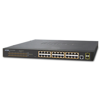 IPv4, 24-Port Managed 802.3at POE+ Gigabit Ethernet Switch + 2-Port 100/1000X SFP (300W) komutators