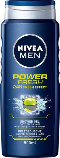 Nivea Men Power Fresh Zel pod prysznic 500ml 0180898 (5903738726073) kosmētika ķermenim