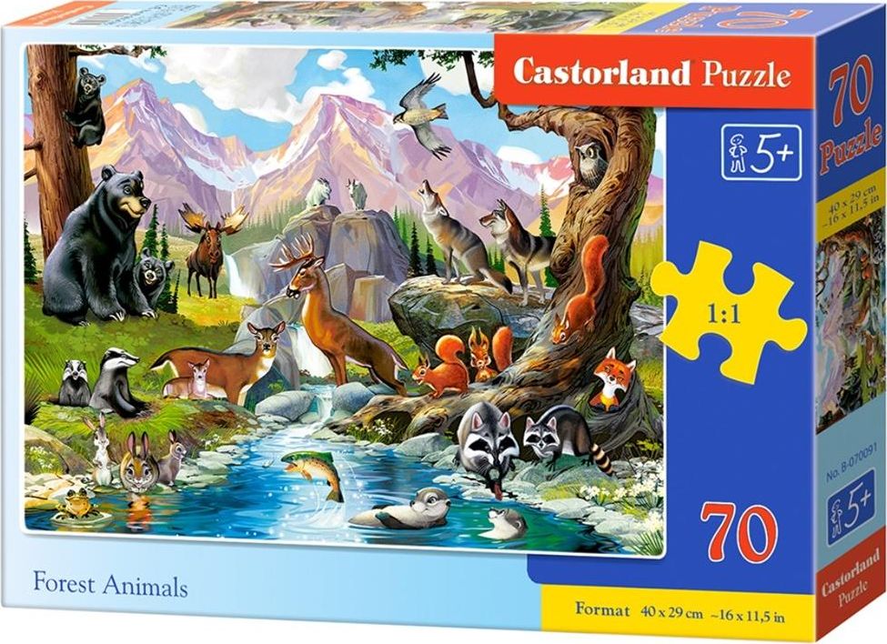 Castorland Puzzle 70 Forest Animals CASTOR puzle, puzzle