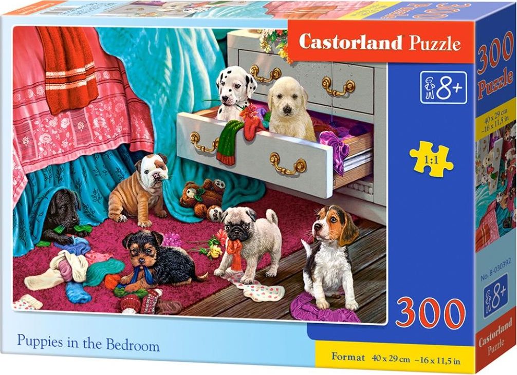 Castorland Puzzle 300 Puppies in the Bedroom CASTOR puzle, puzzle