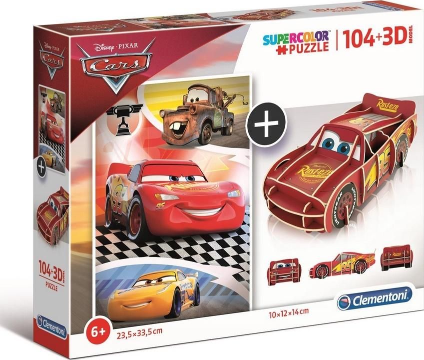 Clementoni Puzzle 104 3D model Cars 321719 (8005125201600) puzle, puzzle