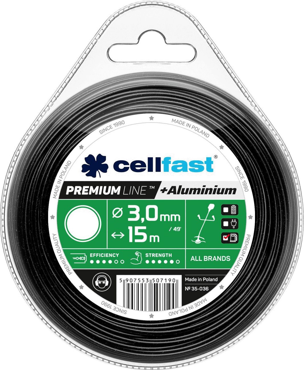 Cellfast zylka tnaca premium 3,0mm /15m, okragla (35-036) 35-036 (5907553507190) Zāles pļāvējs - Trimmeris