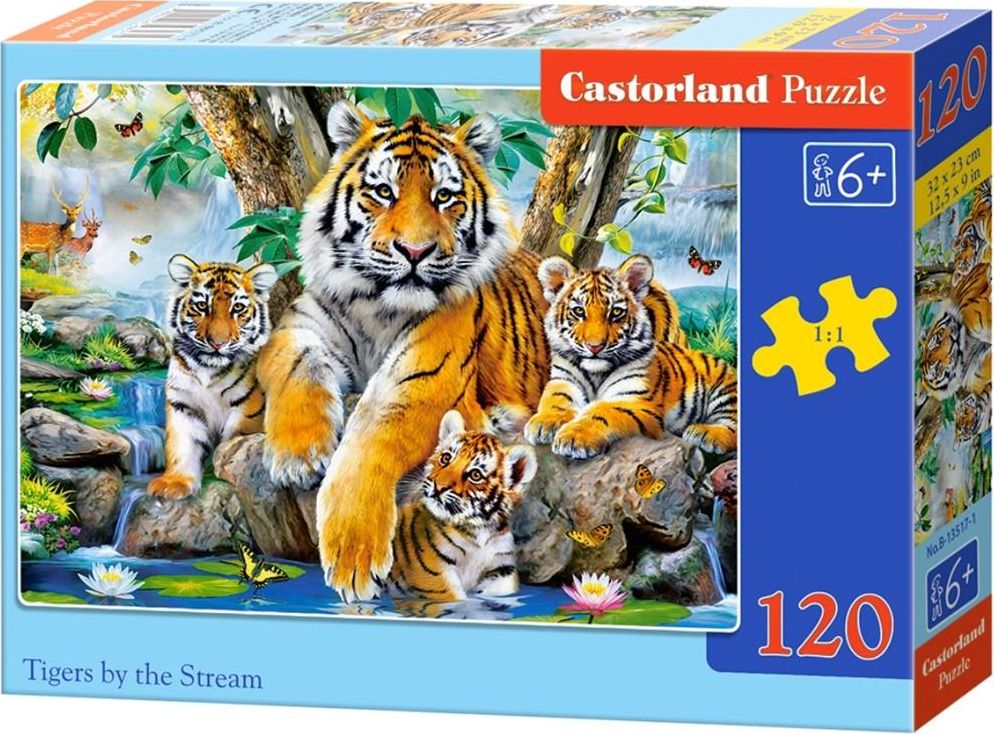 Castorland Puzzle 120 Tigers by the Stream CASTOR 341383 (5904438013517) puzle, puzzle