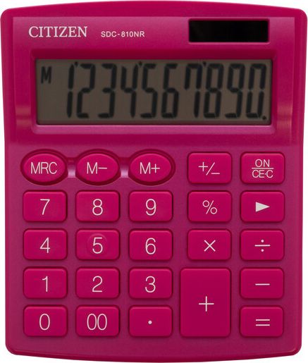 Kalkulator Citizen Citizen kalkulator SDC810NRPKE, rozowa, biurkowy, 10 miejsc, podwojne zasilanie SDC810NRPKE (4560196212589) kalkulators