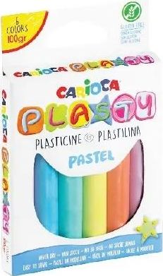 Carioca Plastelina 100g 6 kolorow pastelowa 364848 (8003511421748) materiāli konstruktoriem